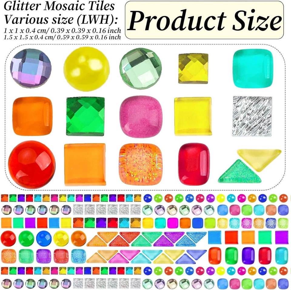 Artistic Glass Mosaic Tiles - 2400 Colorful Irregular Shapes for Creative Fun - Image 4 of 4