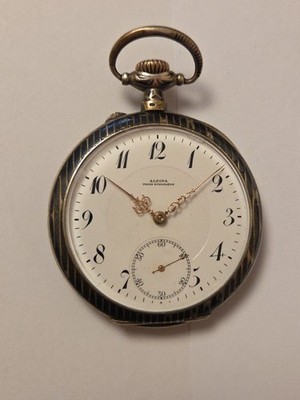 ALPINA Union Horlogere Tula/Niello Silbe Herren Savonnette Taschenuhr um 1910