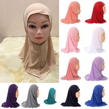 MUSLIM KIDS GIRLS HIJAB ISLAMIC HEADSCARF/GLITTER SCARF ONE PIECE CHILDREN NEW