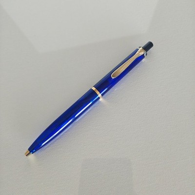 Vintage Pelikan Classic K200 Blue Marbled Ballpoint Pen Germany Metal Threads