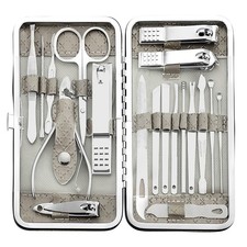 19 In 1 Professional Stainless Steel Nail Clippers Kit for Toenail Pedicure