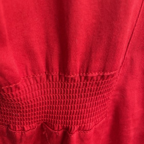 VTG Coogi Red Shirt Dress Y2K Military Style Size M Snap Front Womens Gold Crest - Picture 9 of 16