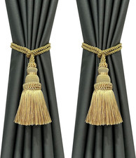 2 Pack Curtain Tie Backs Rope Tassels for Curtains Drape Tiebacks Handmade Outdo
