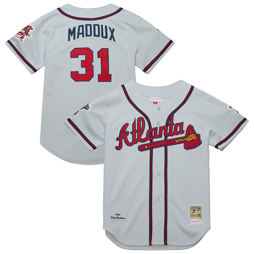 Mitchell & Ness Greg Maddux Atlanta Braves 1995 Authentic Jersey Gray NWT Sz 5XL