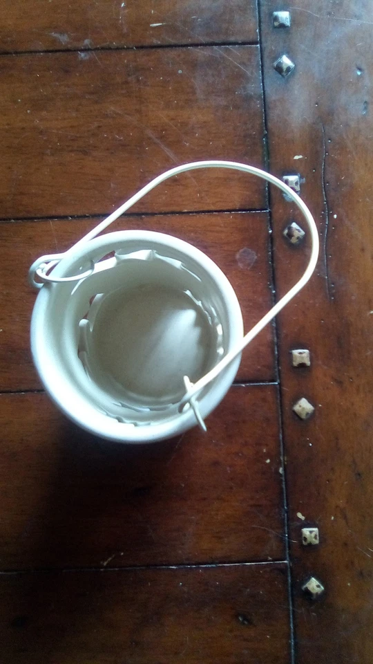 Lanterna folha de carvalho para chá leve ou vela, cor creme... nova 7 polegadas de altura... - Imagem 3 de 3