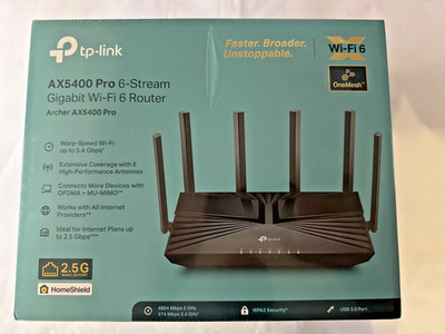 TP-Link Archer AX5400 Pro 6-Stream Gigabit Wi-Fi 6 Router Factory Sealed