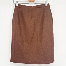 Valentino Womens Brown Wool Twill Vintage Quiet Luxury Pencil Skirt Size 10 44