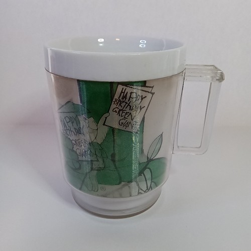 Taza de plástico lenticular concurso feliz cumpleaños gigante verde alegre vintage 4,25 - Imagen 3 de 8