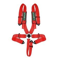 Universal 5-point Racing Harness Set Heavy Duty Polyester Red