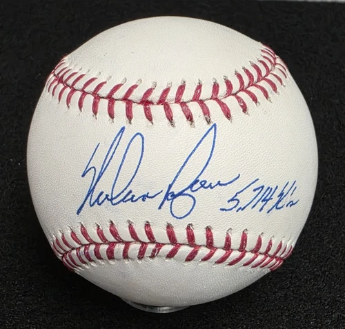 NOLAN RYAN Signed 5,714 STIKEOUTS Official Baseball-HOF-METS-ANGELS-RANGERS-JSA
