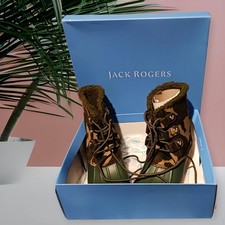 Stivaletti stringati Jack Rogers donna mimetici oliva anatra foderati in pelliccia sintetica 7