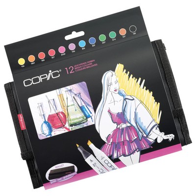 Copic Marker Theme Wallet of 12 - For Art & Crafts, Colouring, Graphics