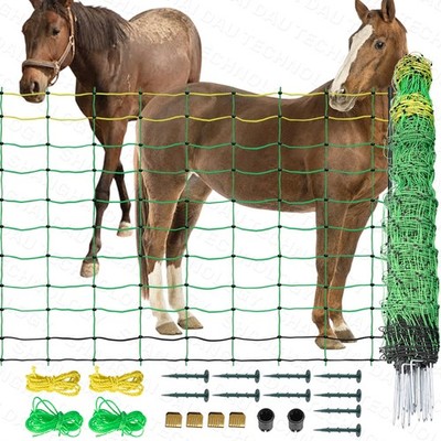 Electric Netting Fence Mesh Kit Goats Fencing 42.5'' H x 164' L with Posts Spikes