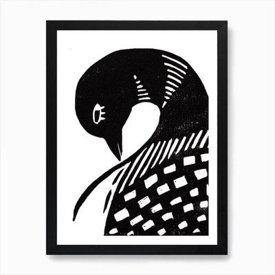 Loon Kunstdruck gerahmt Wandbild Poster Leinwanddruck Bild