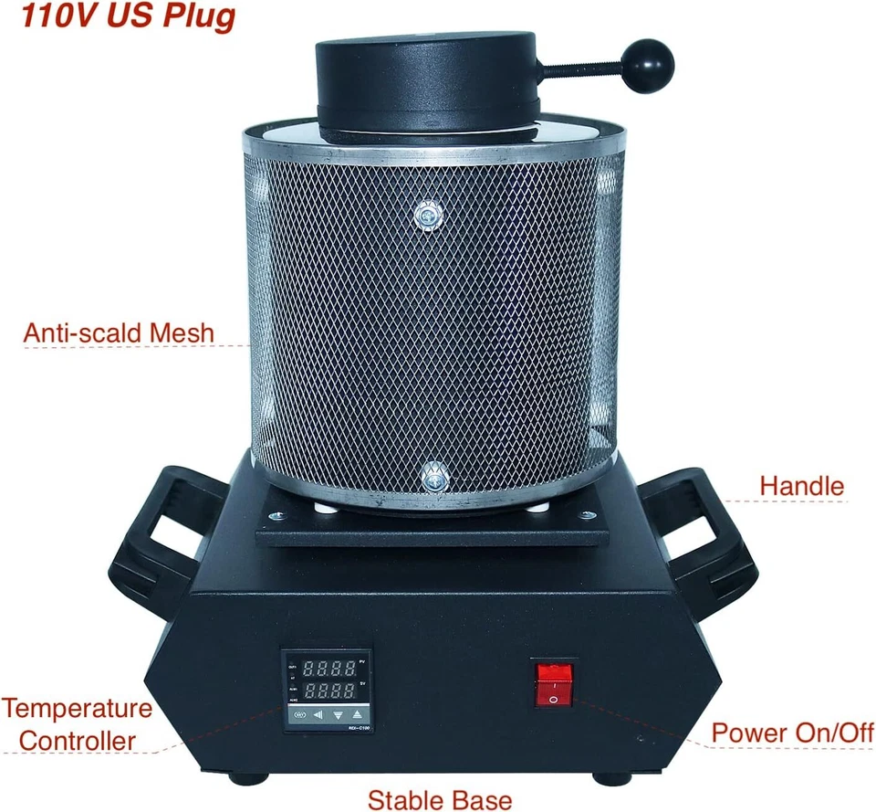 3KG Electric Digital Melting Furnace Metal Gold Silver Copper Smelter Crucible - Image 3 of 4