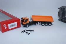 Herpa 315111 Iveco Trakker mit Schmitz Cargobull Kipp Zug mit Stahlmulde 1:87 H0