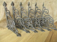6 Cast Iron Crossed Pistol Brackets Garden Braces Shelf Brackets RUSTIC Western