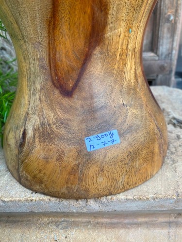 Antique Old Wooden Handcrafted Planter Vase Base Stand - Picture 10 of 11