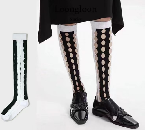 Vivienne Westwood Calf Socks Sneaker Cotton Socks Hole Art Fishnets - Picture 5 of 5