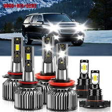 LED Headlight Kit+Fog Light Bulb High&Low Beam For Chevrolet Suburban 2018-2020
