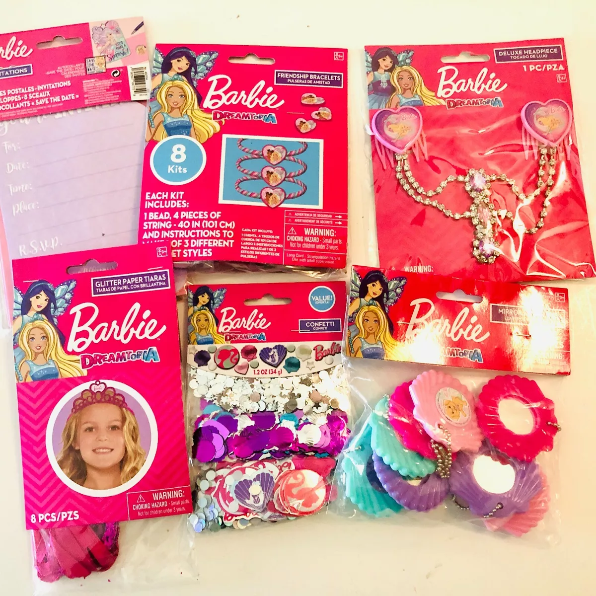 BARBIE Dreamtopia FRIENDSHIP BRACELET KITS (8) ~ Birthday Party Supplies  Favors