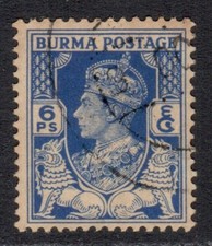 Burma Stamp Scott 20 Used 6p King George VI 1938-1940