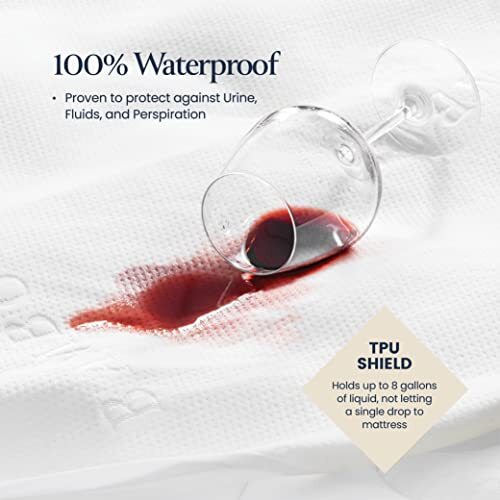 100% Waterproof Mattress Protector Full Luxury Comfort Bamboo Mattress Protector - Picture 4 of 8