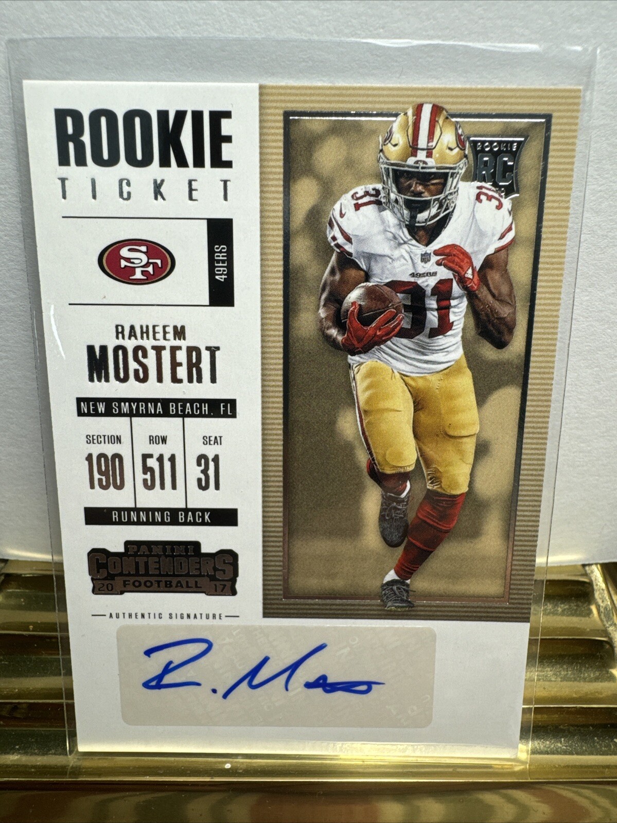 2017 Raheem Mostert Rookie Ticket Autograph - Panini Contenders