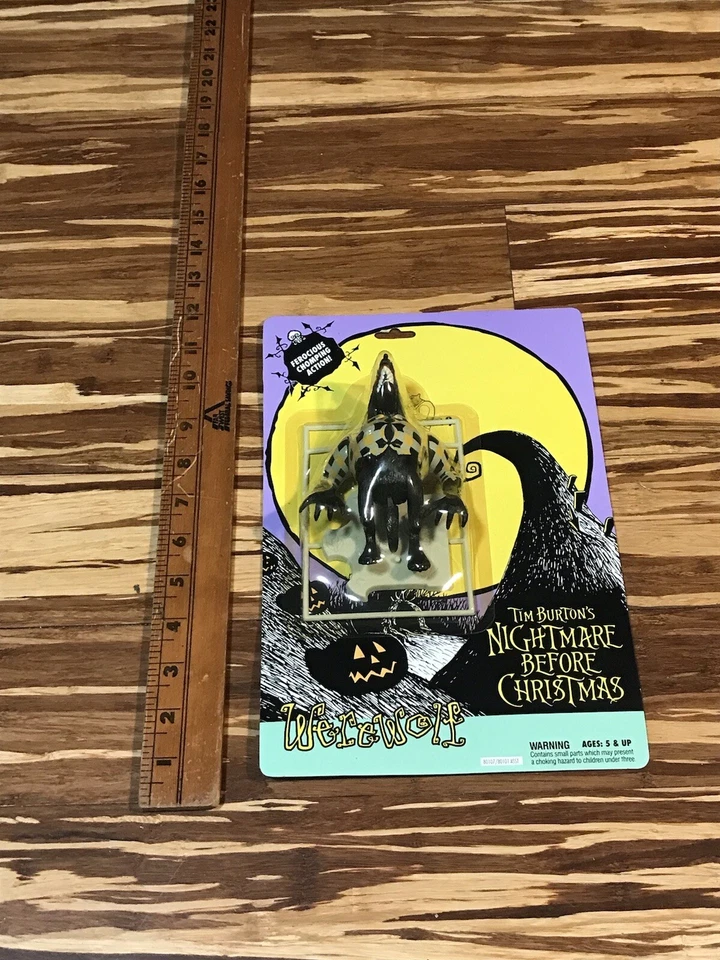Tim Burton’s Nightmare Before Christmas 1993 figura de juguete de hombre lobo nueva en caja primera edición Foto 4 de 4