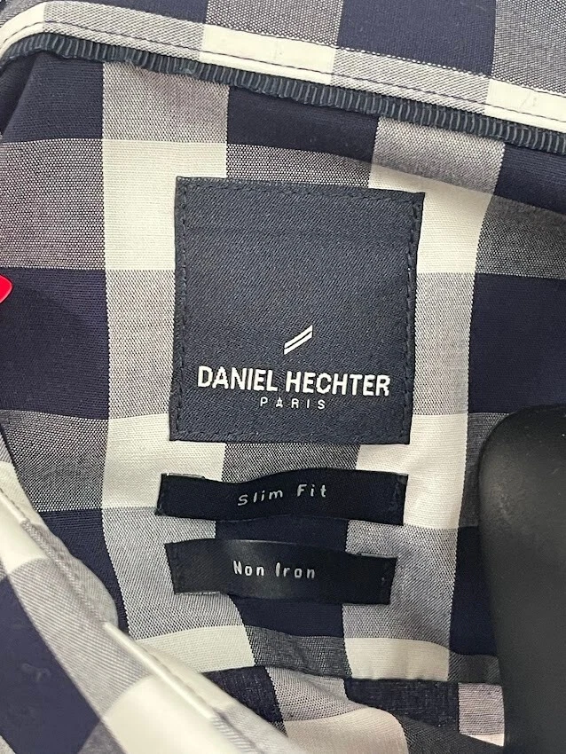 Camisa Daniel Hechter ajustada sin planchar para hombre con botones delanteros a cuadros talla XL Foto 4 de 4