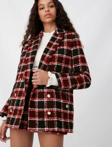 maje red tweed jacket