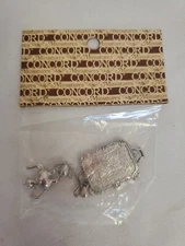 VTG Miniature Dollhouse Silver Tea Set With Tray 1:12 Scale New VTG Concord NOS