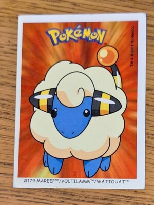 POKEMON AUFKLEBER NR.179 '' MAREEP WATTOUAT VOLTILAMM '' DUNKIN BOOMER TOPPS SUP 2001