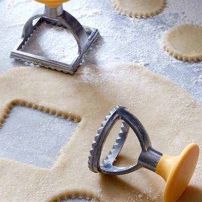 Set of 2 Ravioli Molds, Aluminum, Sawed Edge