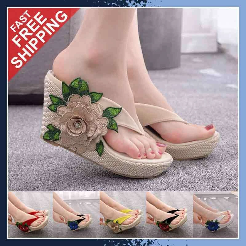 Sandalias De Cuñas De Plataforma Mujer Verano Moda Casual eBay