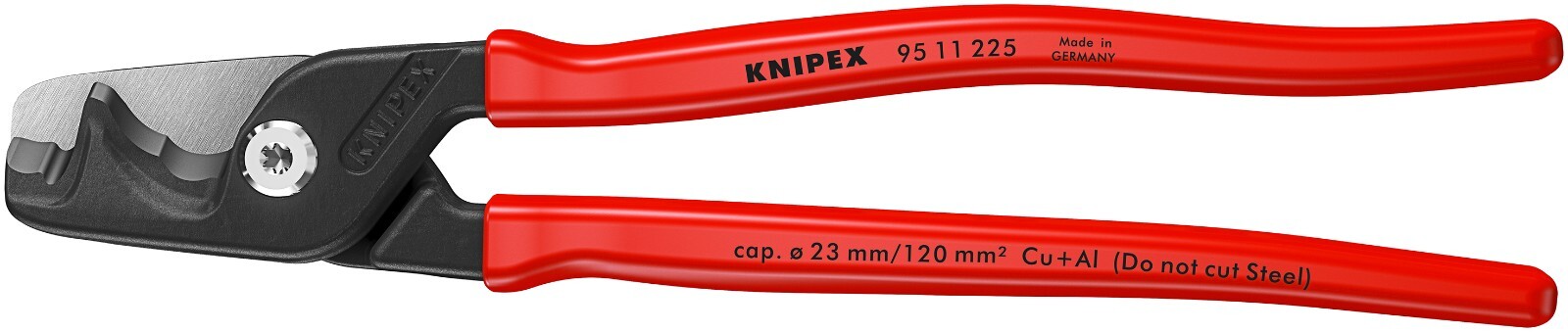 Knipex 95 11 225 StepCut® XL Cable Shears Cutters Step Cut Plastic Coated 225mm
