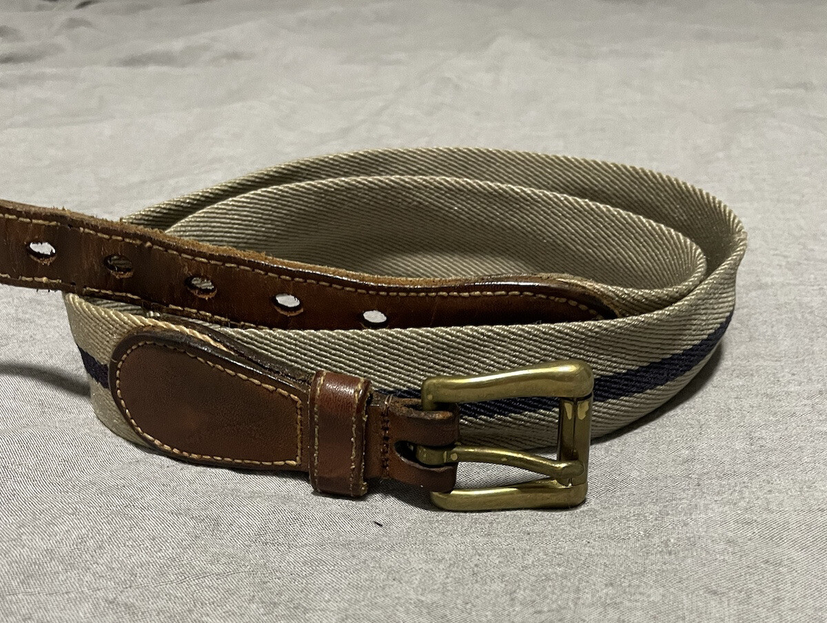 Vintage Dooney And Bourke Wool Surcingle Belt Brass Buckle 