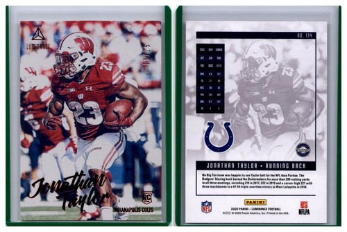 2020 Panini Luminance Red Parallel #114 Jonathan Taylor Colts /25