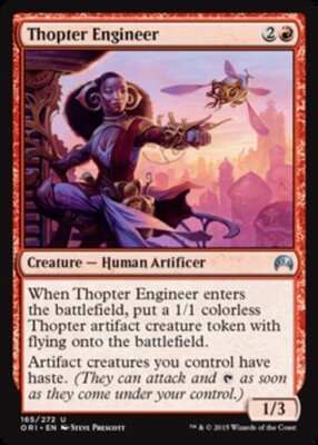 mtg thopter cards Spy Network [Magic Origins Prerelease Promos] The Brothers War Tokens Rarity Thopter // Dragon (0020) Double-Sided