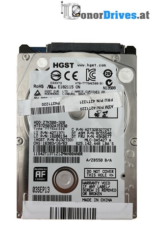 Hitachi HTS725032A7E630 - 320 GB - SATA - PCB 220 0A90351 01 *