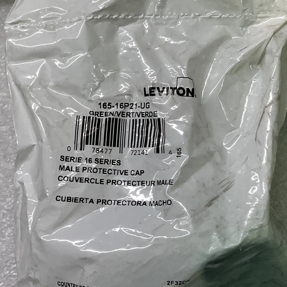 (UP TO 5) Leviton 16P21-UG Cam Type Male Protective Cap, Green - Image 3 of 4