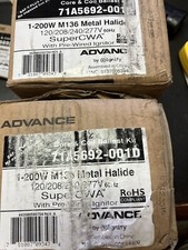 Lot of 2 Advance 71A5692-001D Pulse Start Metal Halide Ballast Kit 1 Lamp 200W