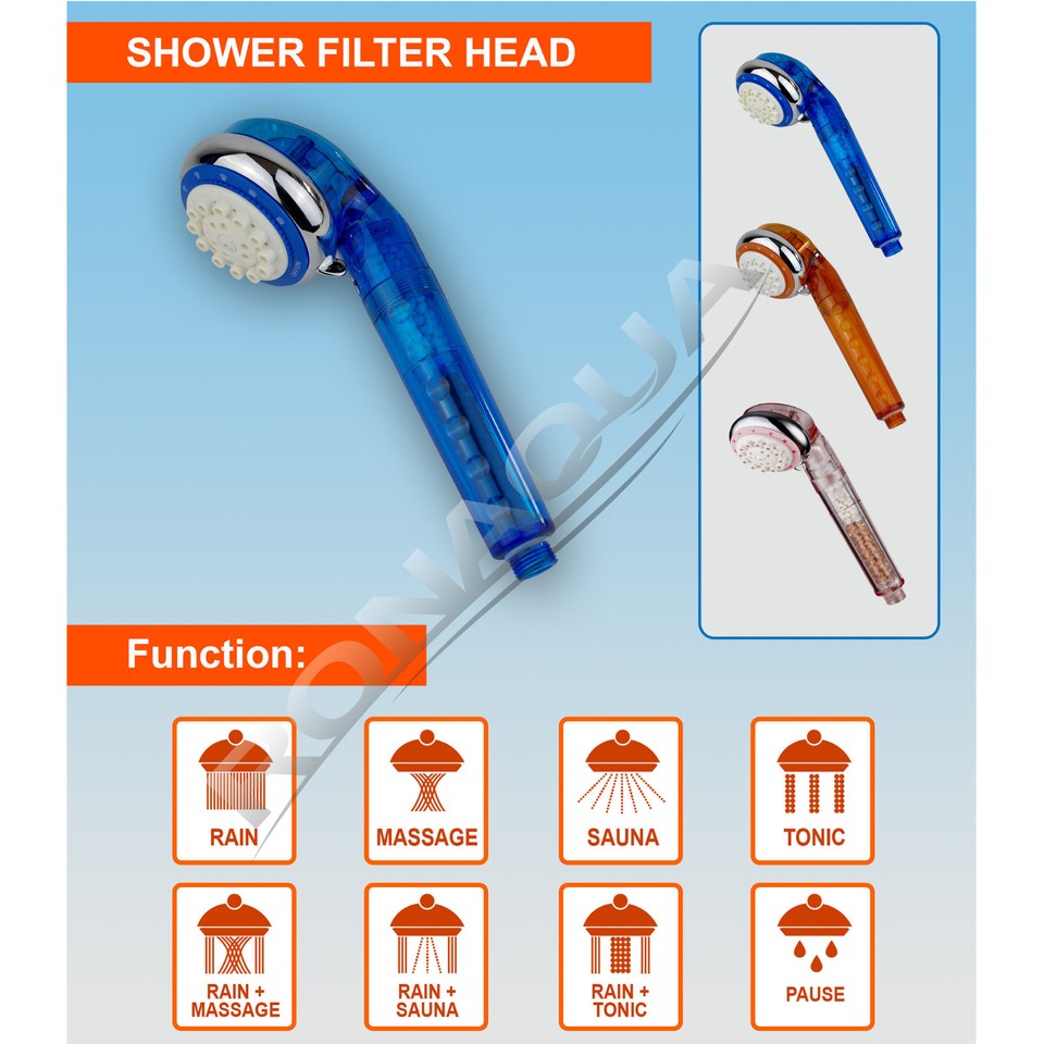 Filtered Hand Held Shower Head with Vitamin C, Orange Color eBay