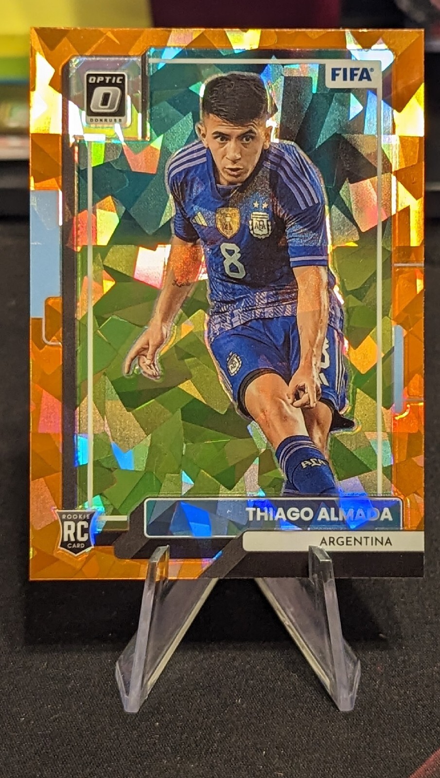2022-23 Donruss Optic Thiago Almada RC Orange Cracked Ice