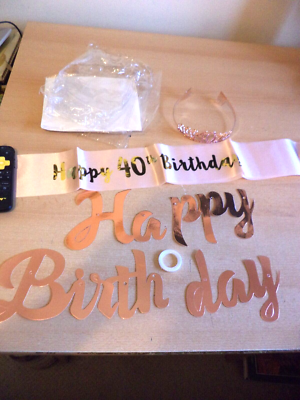 40th Birthday party pack TIARA HAT SASH & BANNER womens ladies fancy dress up | eBay 40th Birthday party pack TIARA HAT SASH & BANNER womens ladies fancy dress up | eBay