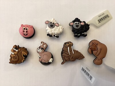 ANIMALS PIG SHEEP SQUIRREL WALRUS AUTHENTIC 06-08 JIBBITZ SHOE CHARM CROCS