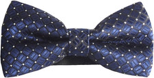 Mens Blue and Silver Formal Pre-Tied Bow Tie