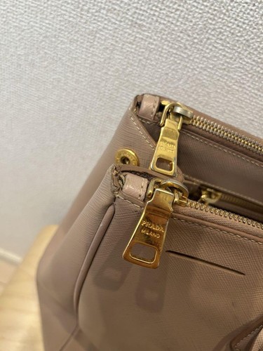 Bolso de Mano PRADA Rosa Beige CAMMEO Saffiano BN1786 Cuero Usado Auténtico - Imagen 16 de 16