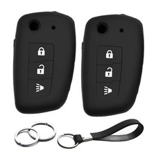 2pcs Compatible with Nissan Rogue Select Sport Flip 3 Buttons Black Key Fob