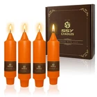 Halloween Short Taper Candles 4 Pack 5 Inch Orange Unscented Dripless